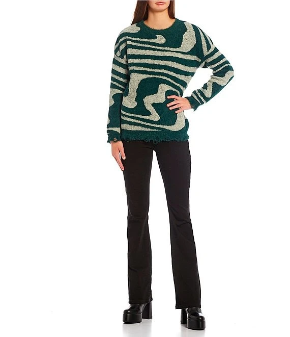 Crew Neck Pullover Swirl Print Sweater 3 Crew Neck Pullover Swirl Print Sweater - Afbeelding 3