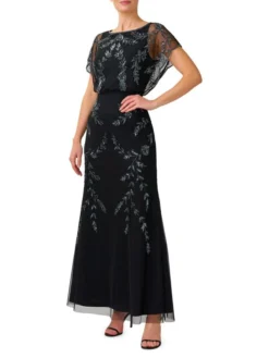 Adrianna Papell Beaded Blouson Gown