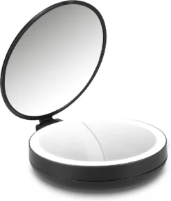 Navaris 1x/5x Vergrotende Make-up Spiegel - Compacte Opvouwbare Kap- En Reisspiegel - Led-verlichte Dubbelzijdige Make-upspiegel - Zwart -RHRQuality winkel 1023x1200 2