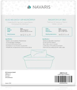 Navaris Hangmat Radiator Voor Katten - Kattenmand Voor Aan De Verwarming - Inclusief Uitneembaar Kussen - Tot 6 Kg -RHRQuality winkel 1034x1200