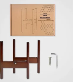 LifeGoods Planten Standaard - Uitschuifbare Bloempothouder - 20 Tot 30 Cm - Donker Bamboe -RHRQuality winkel 1064x1200 1