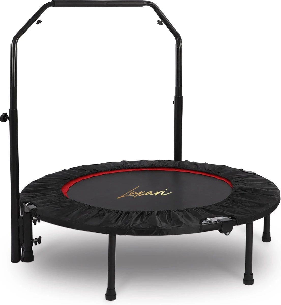 Luxari - Fitness Trampoline Pro - Inclusief Stang En Beschermhoes - 105 Cm Diameter - Opvouwbaar - Belastbaar Tot 150 Kg - Hometrainer - Fitness Trampoline 1 Luxari - Fitness Trampoline Pro - Inclusief Stang En Beschermhoes - 105 Cm Diameter - Opvouwbaar - Belastbaar Tot 150 Kg - Hometrainer - Fitness Trampoline
