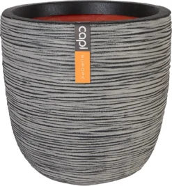 Capi Europe - Bloempot Bol Rib NL - 35x34 - Antraciet - Voor Binnen En Buiten - KOFZ932 -RHRQuality winkel 1109x1200 2
