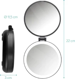 Navaris 1x/5x Vergrotende Make-up Spiegel - Compacte Opvouwbare Kap- En Reisspiegel - Led-verlichte Dubbelzijdige Make-upspiegel - Zwart -RHRQuality winkel 1128x1200 3
