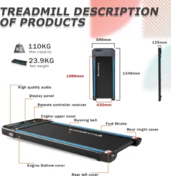 Citysports Loopband WP2 - Wandelband - LCD - Bluetooth - Fitnessapparatuur - 1-6km/h- Loopband Voor Thuis/kantoor -RHRQuality winkel 1166x1200 2