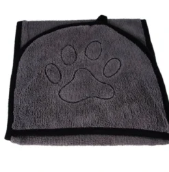 N4dogs – Hondenhanddoek – Honden Handdoek – Microvezel Handdoek – Handdoek Hond – Droogdoek Hond – Dierendeken – Sterk Absorberend – Handdoek Met Zakken - Grijs - 66 X 23 Cm -RHRQuality winkel 1183x1200