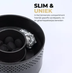 Ozocozy BBQ-ONE Houtskool Tafelbarbecue - Ø30 Cm- Zwart - Incl. Draagtas, Siliconen Bakkwast En RVS-Barbecuetang -RHRQuality winkel 1197x1200 4