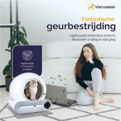 Viervoeter™ Kattenbak Zelfreinigend – Automatische Kattenbak – Zelfreinigende Kattenbak – Anti-geur – 53x58x55cm – Bedienen Via App – 65 Liter -RHRQuality winkel 1198x1200 1