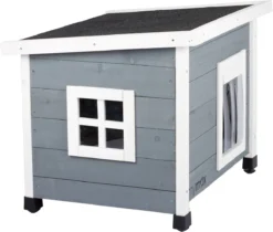 MyMax Kattenhuis - Hout - Openslaand Bitumen Dak - Kattenhuis Voor Buiten - Kattenhok - Kattenhuisje Hout - Grijs - 57*45*43CM 10 MyMax Kattenhuis - Hout - Openslaand Bitumen Dak - Kattenhuis Voor Buiten - Kattenhok - Kattenhuisje Hout - Grijs - 57*45*43CM -RHRQuality winkel 1200x1020