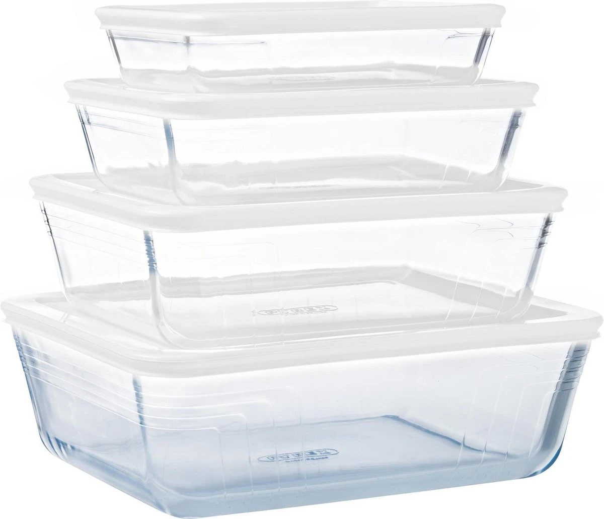 Pyrex - Cook & Freeze Schaal Met Deksel Set Van 8 Stuks - Transparant/Wit 3 Pyrex - Cook & Freeze Schaal Met Deksel Set Van 8 Stuks - Transparant/Wit - Afbeelding 3