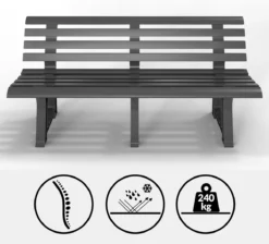 Casaria Tuinbank Orchidea – Kunststof/240kg Belastbaar – Antraciet -RHRQuality winkel 1200x1089