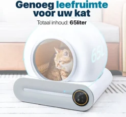 BOME Automatische Kattenbak - Zelfreinigende Kattenbak - Met App En Touchscreen - 65L -RHRQuality winkel 1200x1117