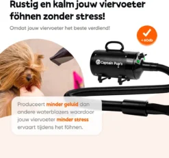 Captain Pup's Professionele Hondenföhn Met 4 Opzetstukken - Bijgeleverde Hondenborstel - Waterblazer Voor Honden - Zwart -RHRQuality winkel 1200x1120 3