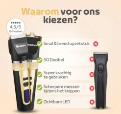 Woodoro Professionele 2-in-1 Hondentondeuse Voor Dikke Vacht – Draadloze Honden Tondeuse & Hondentrimmer – Stille Tondeuse Katten & Honden Trimset -RHRQuality winkel 1200x1126