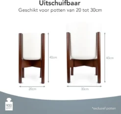 LifeGoods Planten Standaard - Uitschuifbare Bloempothouder - 20 Tot 30 Cm - Donker Bamboe -RHRQuality winkel 1200x1130 2