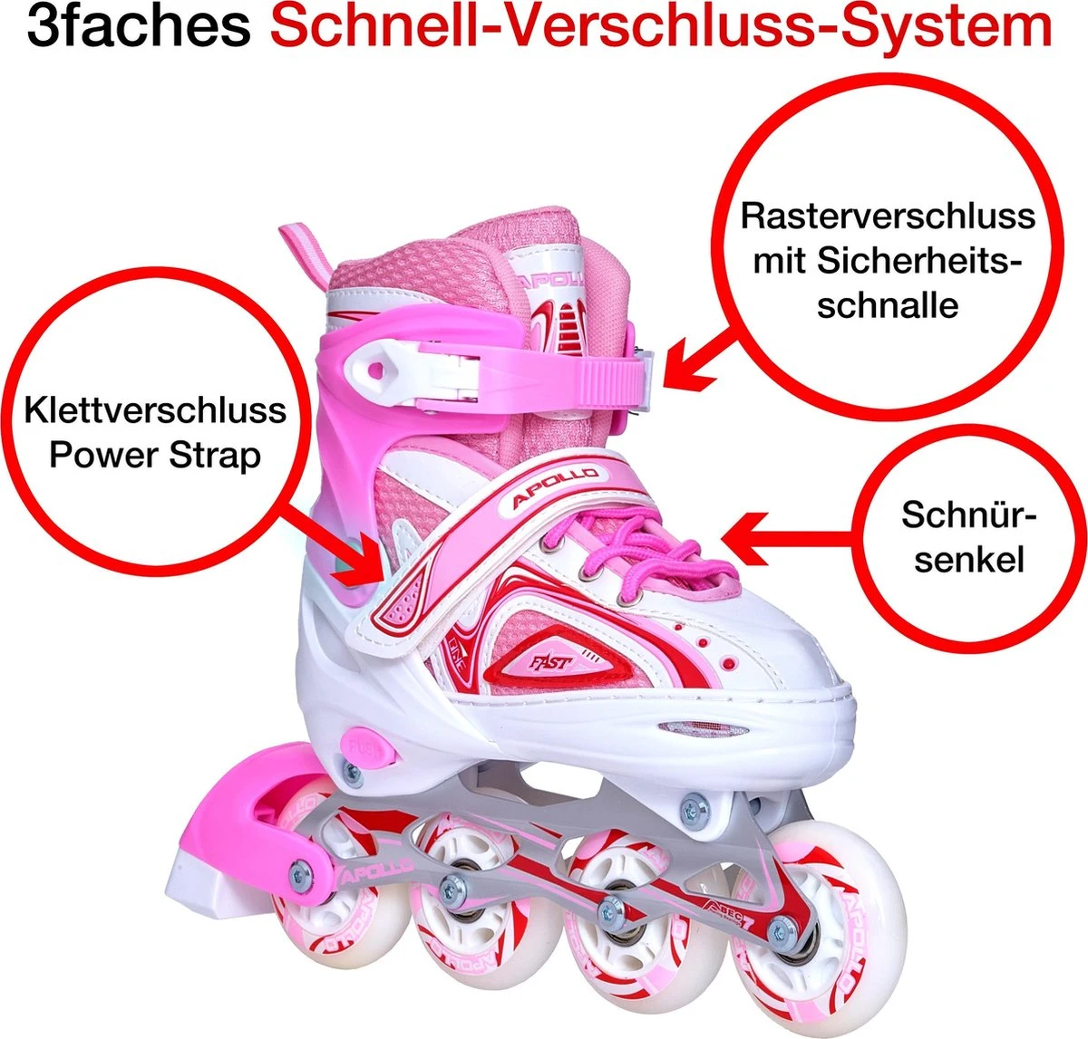 Apollo® Apollo Verstelbare Inline Skates Super Blades LED 3 Apollo® Apollo Verstelbare Inline Skates Super Blades LED - Afbeelding 3