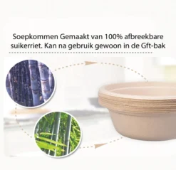 BIO Wegwerp Soepkommen 50 Stuks - Schaaltje Suikerriet 400ml - Natuur 9 BIO Wegwerp Soepkommen 50 Stuks - Schaaltje Suikerriet 400ml - Natuur -RHRQuality winkel 1200x1160 3