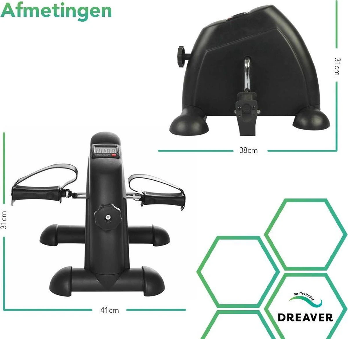 Dreaver Stoelfiets - LCD-scherm - Inclusief Antislipmat - Bureaufiets - Bewegingstrainer - Deskbike - Mini Hometrainer - Pedaaltrainer 6 Dreaver Stoelfiets - LCD-scherm - Inclusief Antislipmat - Bureaufiets - Bewegingstrainer - Deskbike - Mini Hometrainer - Pedaaltrainer - Afbeelding 6