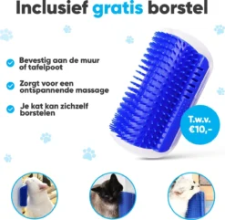 BFreshPets Kattenluik + Massageborstel - Met Tunnel - 4 Vergrendelingsstanden - Weersbestendig - Maat L - Zwart - 27 X 24 Cm -RHRQuality winkel 1200x1173