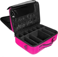 Cosmetica Koffer - Make-up Koffer Met Verstelbare Vakken - Visagie En Nagelstyliste Beauty Koffer - 40x30x14CM - Roze -RHRQuality winkel 1200x1180 4