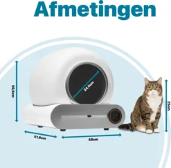 BOME Automatische Kattenbak - Zelfreinigende Kattenbak - Met App En Touchscreen - 65L -RHRQuality winkel 1200x1182