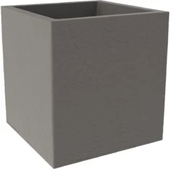 Elho Vivo Structure Finish Vierkant 40 - Plantenbak Voor Binnen & Buiten - Ø 39 X H 41 - Grijs/Warm Grijs -RHRQuality winkel 1200x1190