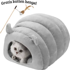 Janse Kattenmand XL - Grijs - Kattenhuis - Dierenmand - Kattenbed - Poezenmand - Kattenkussen - Kattenhol - Cat Cave