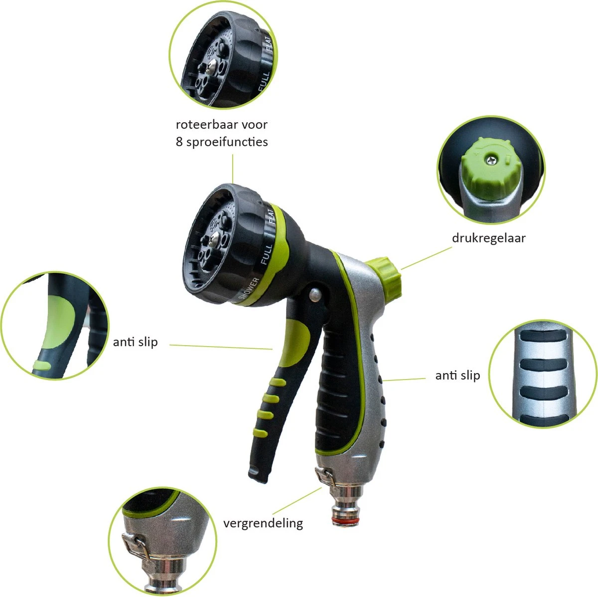 G-Flex Flexibele Tuinslang - Waterslang - 8 Verschillende Sproeistanden - Inclusief Opbergtas/splitter/Koppelstuk/Houder/Rubbers - 30 Meter 2 G-Flex Flexibele Tuinslang - Waterslang - 8 Verschillende Sproeistanden - Inclusief Opbergtas/splitter/Koppelstuk/Houder/Rubbers - 30 Meter - Afbeelding 2