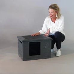 RHRQuality Kattenhuis Voor Binnen En Buiten Kattenhok Villa De Luxe Grijs -RHRQuality winkel 1200x1200 12