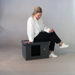 RHRQuality Kattenhuis Voor Binnen En Buiten Kattenhok Villa De Luxe Grijs -RHRQuality winkel 1200x1200 13