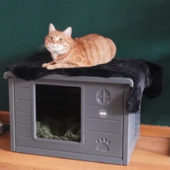 RHRQuality Kattenhuis Voor Binnen En Buiten Kattenhok Villa De Luxe Grijs -RHRQuality winkel 1200x1200 18