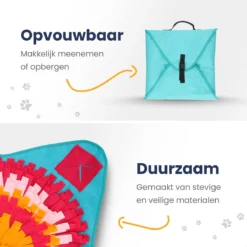 Snuffelmat 70x70cm Inclusief Rubberen Massage Bal & E-book - Speelmat Hond - Denkspel Hond - Puppy Speelgoed - Anti Schrok Mat - Honden Snoepjes - Cadeau Tip -RHRQuality winkel 1200x1200 238