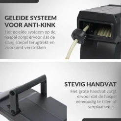 Buxibo - Wandslangenbox 20 Meter + 2 Meter - Tuinslang Met Haspel - 9 Sproei Standen - Slangenhouder 180° Draaibaar - Tuinslanghaspel Zwart+ Gratis Sproeier - Zwart -RHRQuality winkel 1200x1200 273