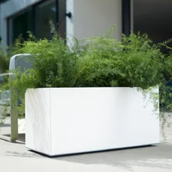 Elho Vivo Matt Finish Lang Wielen 90 - Grote Staande Plantenbak Voor Binnen & Buiten - Gemaakt Van Gereycled Plastic - L 39 X W 88 X H 41 Cm - Wit -RHRQuality winkel 1200x1200 281