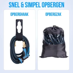 Strex Flexibele Tuinslang 15M Met Sproeikop - Uitrekbaar - Incl. Koppelingen, Ophanghaak & Opbergzak -RHRQuality winkel 1200x1200 294