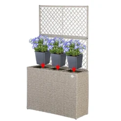 Casaria Polyrattan Bloembak – 3 Bakken Klimophek - Crème -RHRQuality winkel 1200x1200 328
