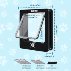 Skipoo Kattenluik Met Tunnel - Weerbestendig - Grote Kat - 4 Vergrendelingsstanden - Zwart -RHRQuality winkel 1200x1200 36