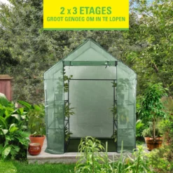 Kinzo Garden - Plastic Broeikas - Serre Van Meerdere Verdiepingen - 143 X 73 X 195 - Groen -RHRQuality winkel 1200x1200 364