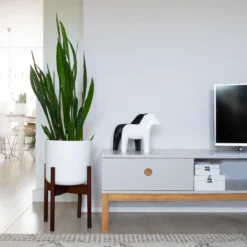 LifeGoods Planten Standaard - Uitschuifbare Bloempothouder - 20 Tot 30 Cm - Donker Bamboe -RHRQuality winkel 1200x1200 367