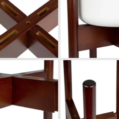 LifeGoods Planten Standaard - Uitschuifbare Bloempothouder - 20 Tot 30 Cm - Donker Bamboe -RHRQuality winkel 1200x1200 369