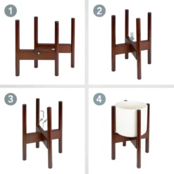 LifeGoods Planten Standaard - Uitschuifbare Bloempothouder - 20 Tot 30 Cm - Donker Bamboe -RHRQuality winkel 1200x1200 370