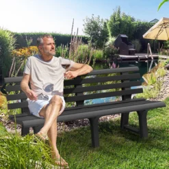 Casaria Tuinbank Orchidea – Kunststof/240kg Belastbaar – Antraciet -RHRQuality winkel 1200x1200 421