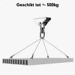 Luxe Ophangsysteem - 180° Schommelen, 360° Roteerbaar - Plafondhaak - Ophanghaak - Hangstoel Buiten - Hangstoel Binnen – Schommelstoel - Schommel - Bokszakken - RVS - Nederlandse Handleiding - -RHRQuality winkel 1200x1200 430
