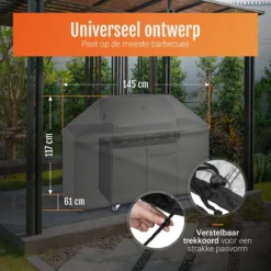 GrillX Barbecue Hoes - 145 X 61 X 117cm - BBQ Hoes Waterdicht - Beschermhoes Inclusief Trekkoord - BBQ Accesoires -RHRQuality winkel 1200x1200 440