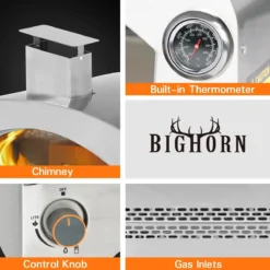 Bighorn Outdoor Edelstaal Gas Pizza Oven - Draagbare Gas Barbecue - Edelstaal -Model SRGG20001 -RHRQuality winkel 1200x1200 460