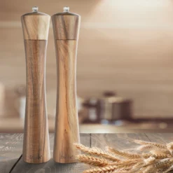 Dieux® - Peper En Zoutmolen Set - 32CM - Zout Peper Kruiden - 2 Stuks - Acacia Hout - Instelbare Maalgraad - Duurzaam - Luxe Kwaliteit - Hervulbaar - Pepermolen - Zoutmolen - Barbecue - BBQ Accesoires - Pasen -RHRQuality winkel 1200x1200 499