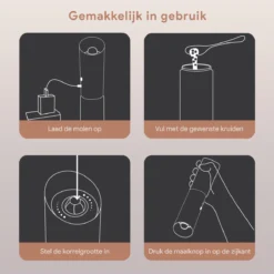 DODANA Premium Peper - & Zoutmolen Elektrisch - 1 Stuk - Pepermolen - Zoutmolen - Oplaadbaar - USB - Elektrische Pepermolen - RVS - Zwaartekracht Functie - LED Lamp - Nl Handleiding - Incl Borsteltje 15 DODANA Premium Peper - & Zoutmolen Elektrisch - 1 Stuk - Pepermolen - Zoutmolen - Oplaadbaar - USB - Elektrische Pepermolen - RVS - Zwaartekracht Functie - LED Lamp - Nl Handleiding - Incl Borsteltje -RHRQuality winkel 1200x1200 516