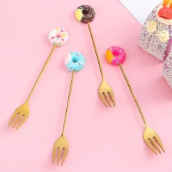 Gebaksvorkjes Donut Set Van 4 Taartvorkjes - Goud -RHRQuality winkel 1200x1200 531