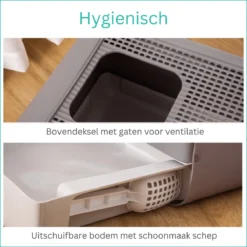 Kattenbak - 2 Uitgangen - Kattentoilet - Uitschuifbare Bodem - Met Schepje - Grijs 53 X 40 X 40 Cm -RHRQuality winkel 1200x1200 54