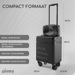 PIXMY® - MT130-S - Make Up Koffer - Cosmetica Koffer - DESIGN -RHRQuality winkel 1200x1200 578